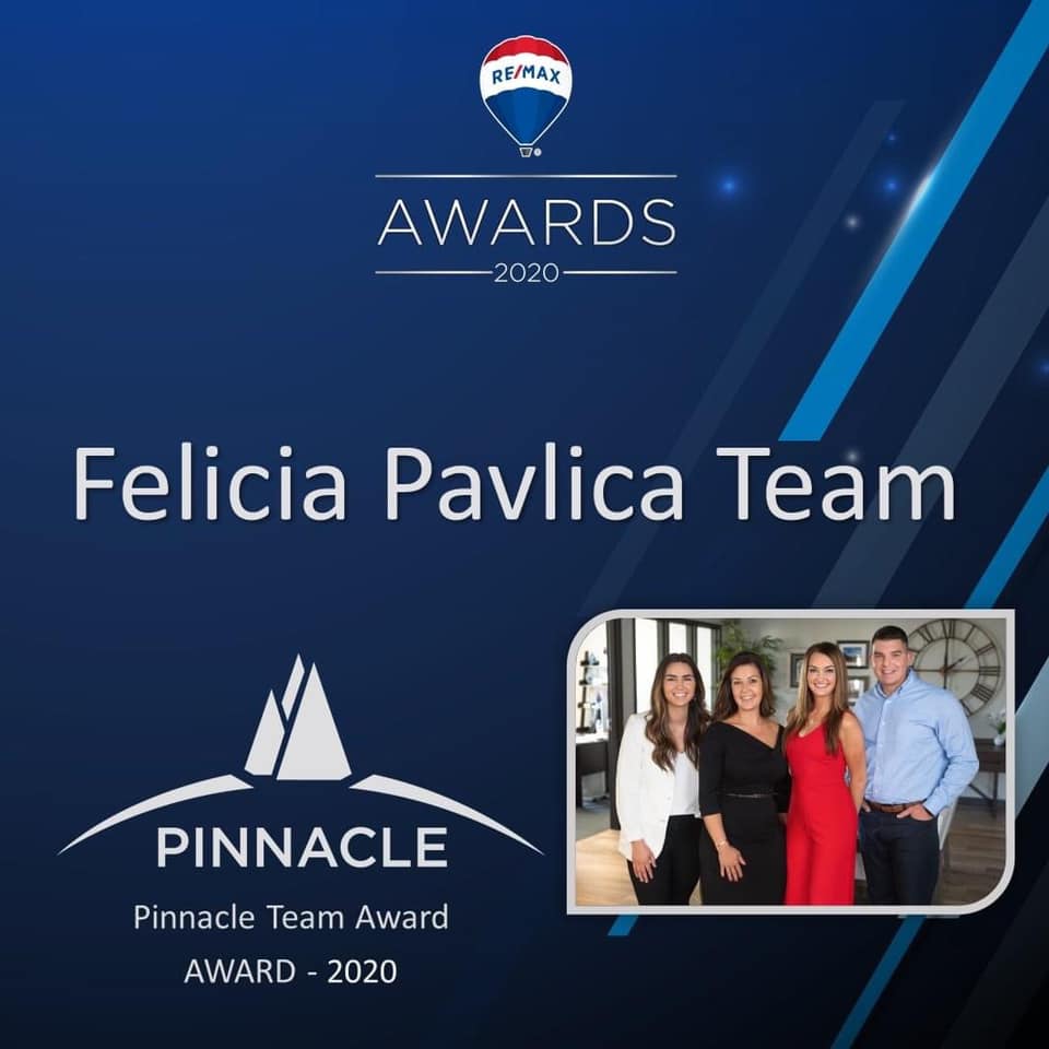 felicia pavlica team, real estate agents, pinnacle team award